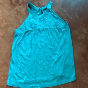 Teal size small viscose/spandex sleeveless shirt